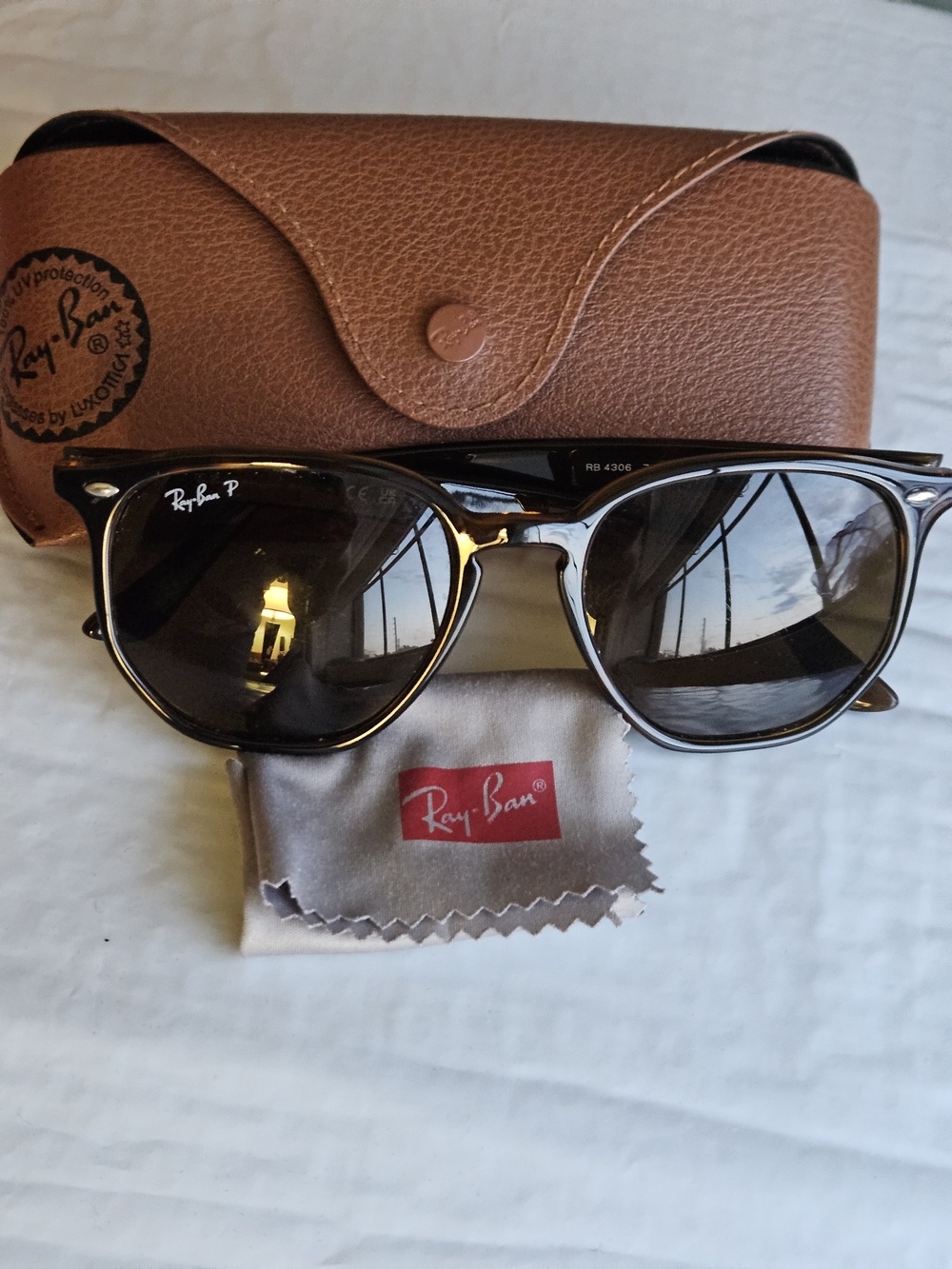 Ray-Ban Black Wayfarer-Style 4306 Sunglasses with Dark Lenses